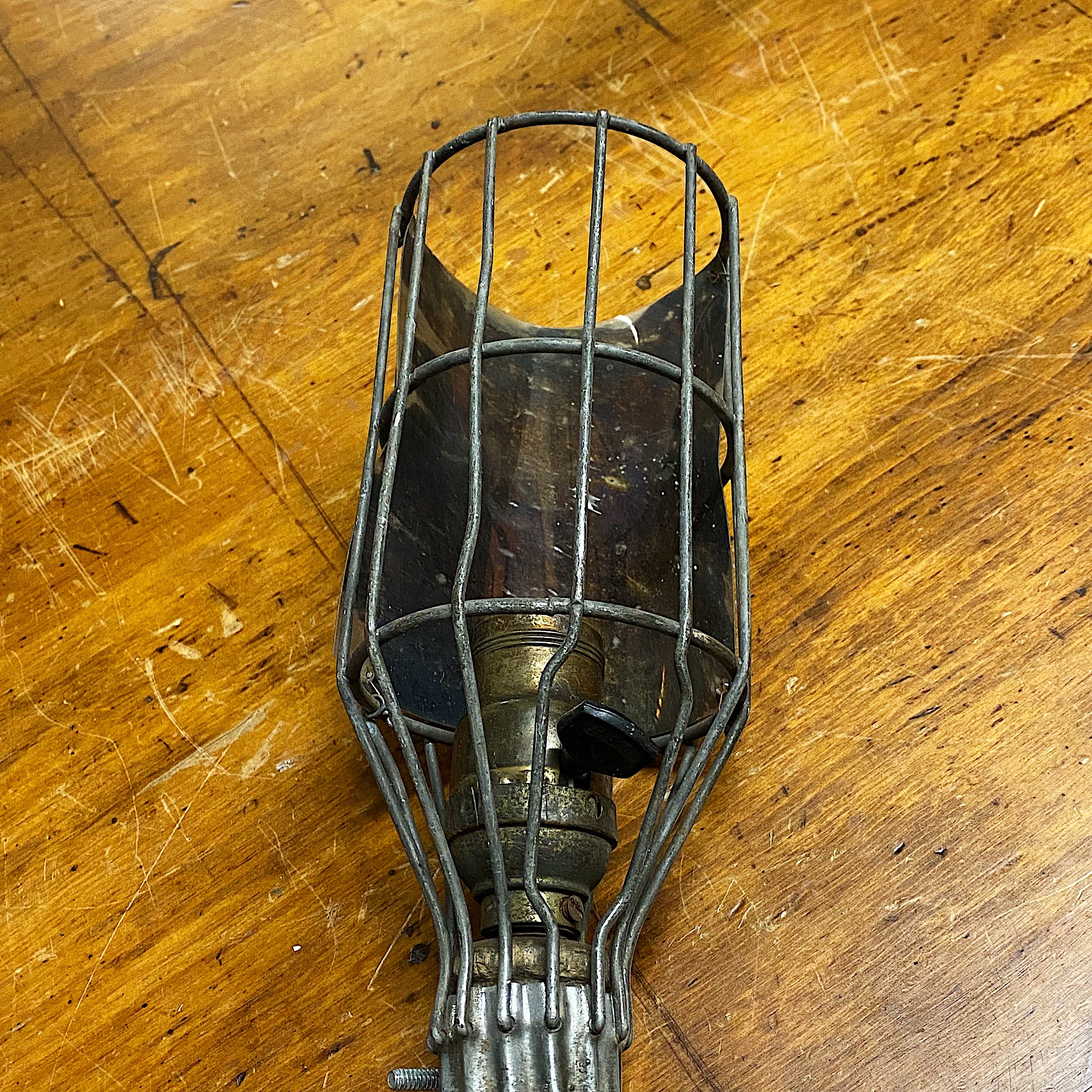 Antique Trouble Light with Wooden Handle | Early 1900s