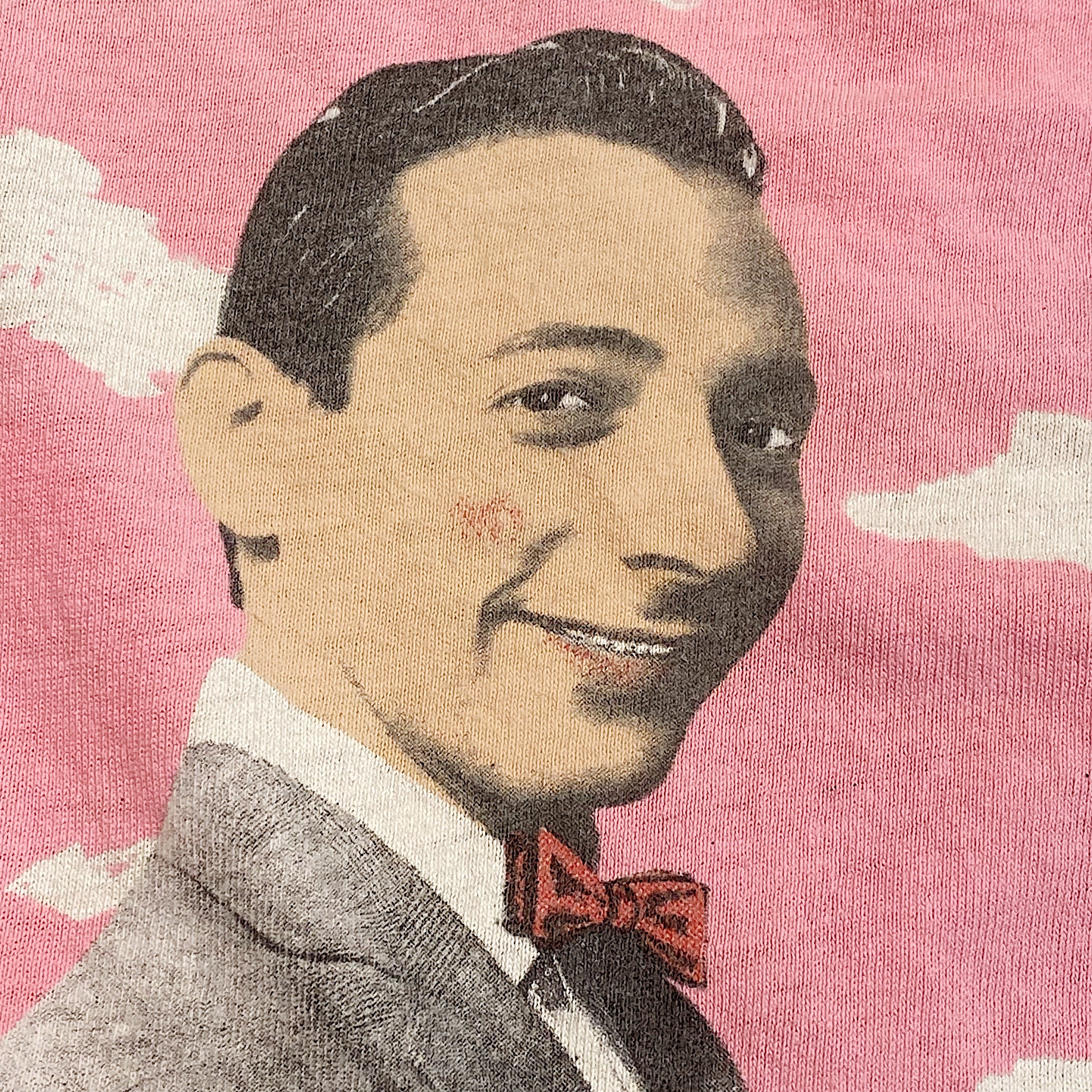 Pose of 1980s Peewee Herman T-Shirt with Hand Painting "Hands" - Vintage Stanley DeSantis Pop Art Shirts - Big Adventure - Large Marge - Playhouse
