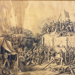 Julian Scott Civil War Painting of Battle | 1865 Watercolor Ink