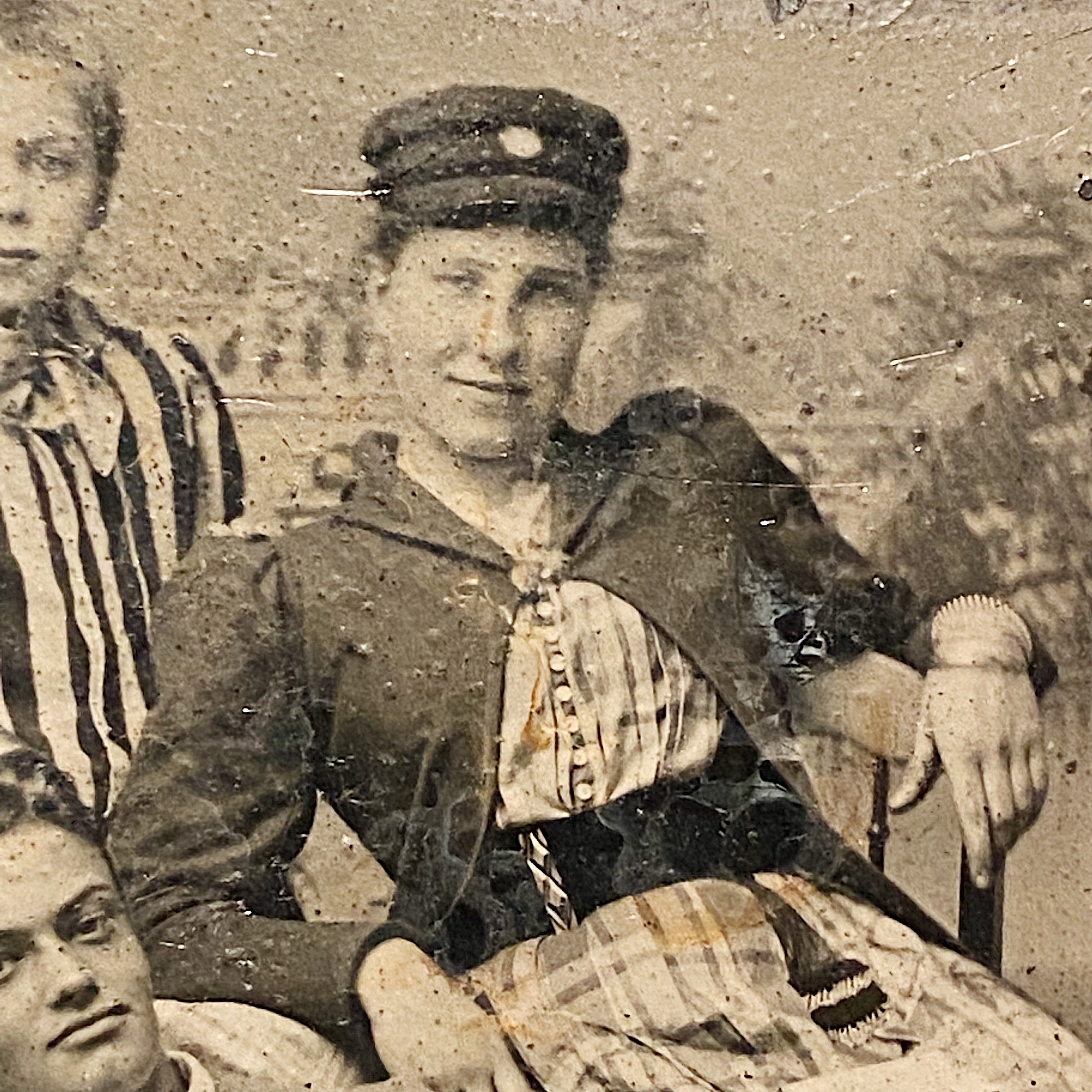 Antique Tintype of Bohemian Troupe Lounging | 1880s