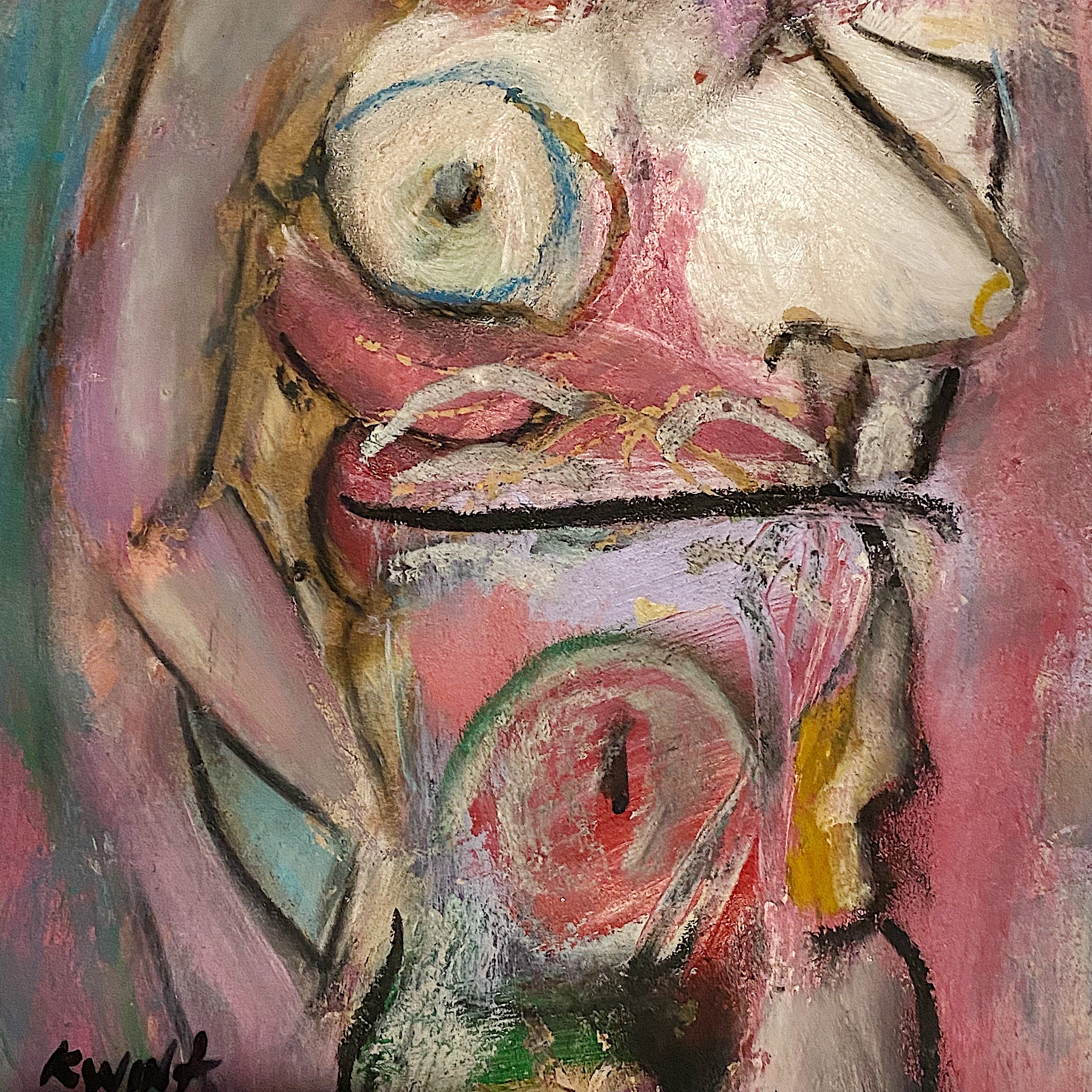 Kenn Kwint Painting of Abstract Figure | Wisconsin Outsider Artist