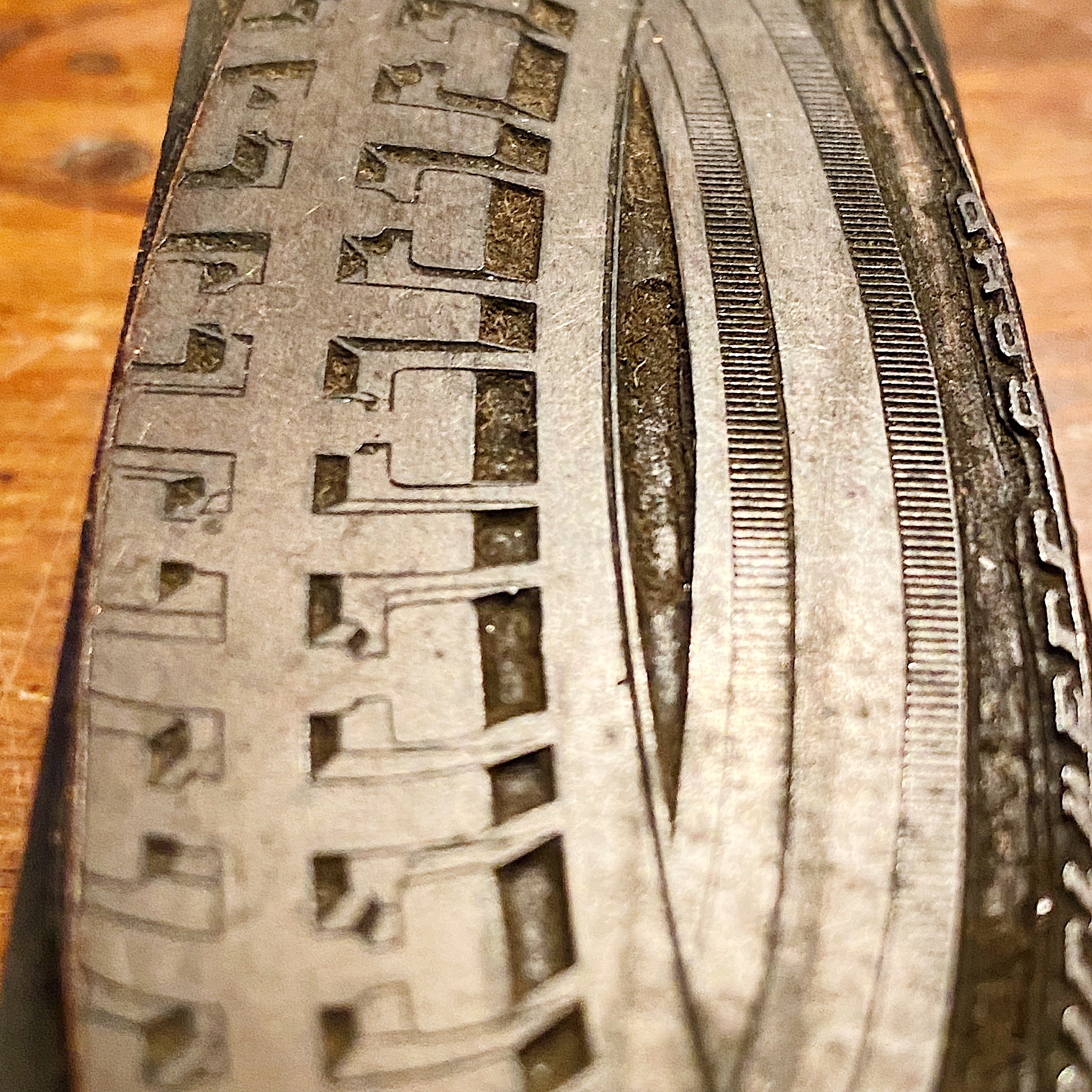 Antique Model T Tire Letterpress Printing Blocks | Early 1900s