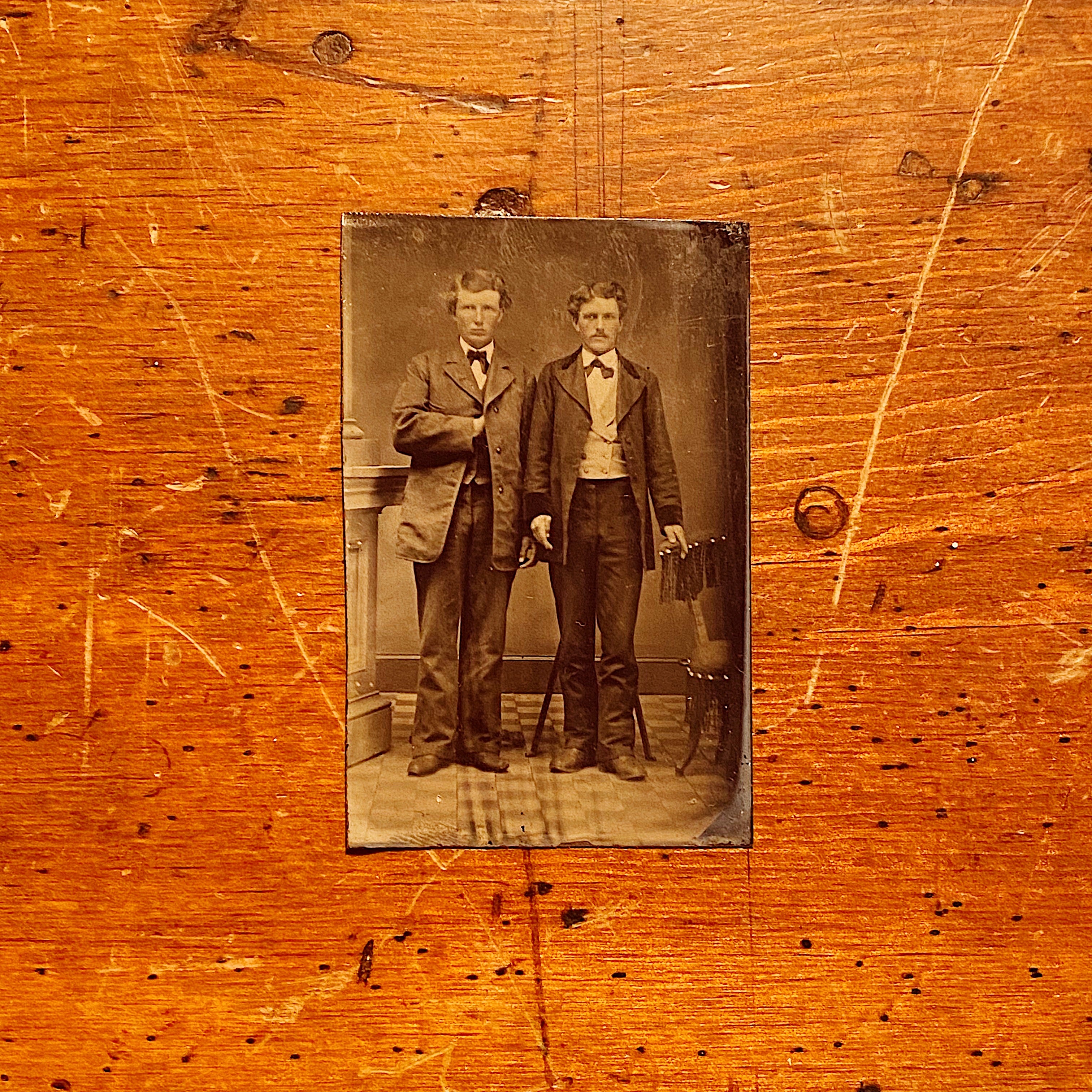 Antique Tintype of Man in Napoleonic Pose | 1880s