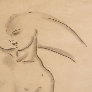 WPA Era Nude Drawing of Modernist Woman | Rare 1940s