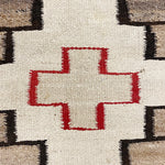 Antique Navajo Rug with Red Crosses and Geometric Design | 1920s