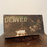 1940s Folk Art Painting of Cowboy on Metal Tractor Box | Signed CW