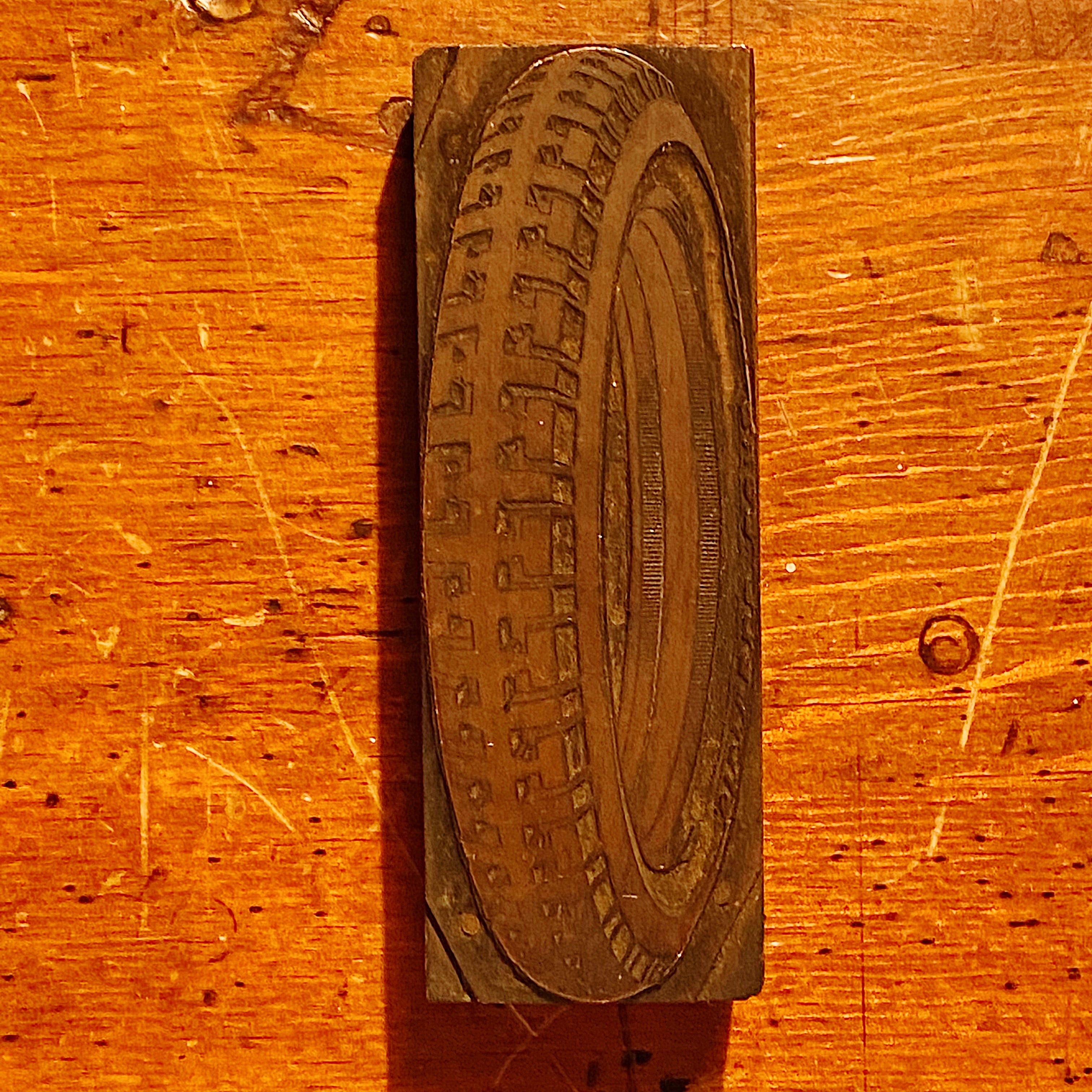 Antique Model T Tire Letterpress Printing Blocks | Early 1900s