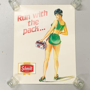 Vintage Schmidt Beer Poster from 1980s | Pinup Style