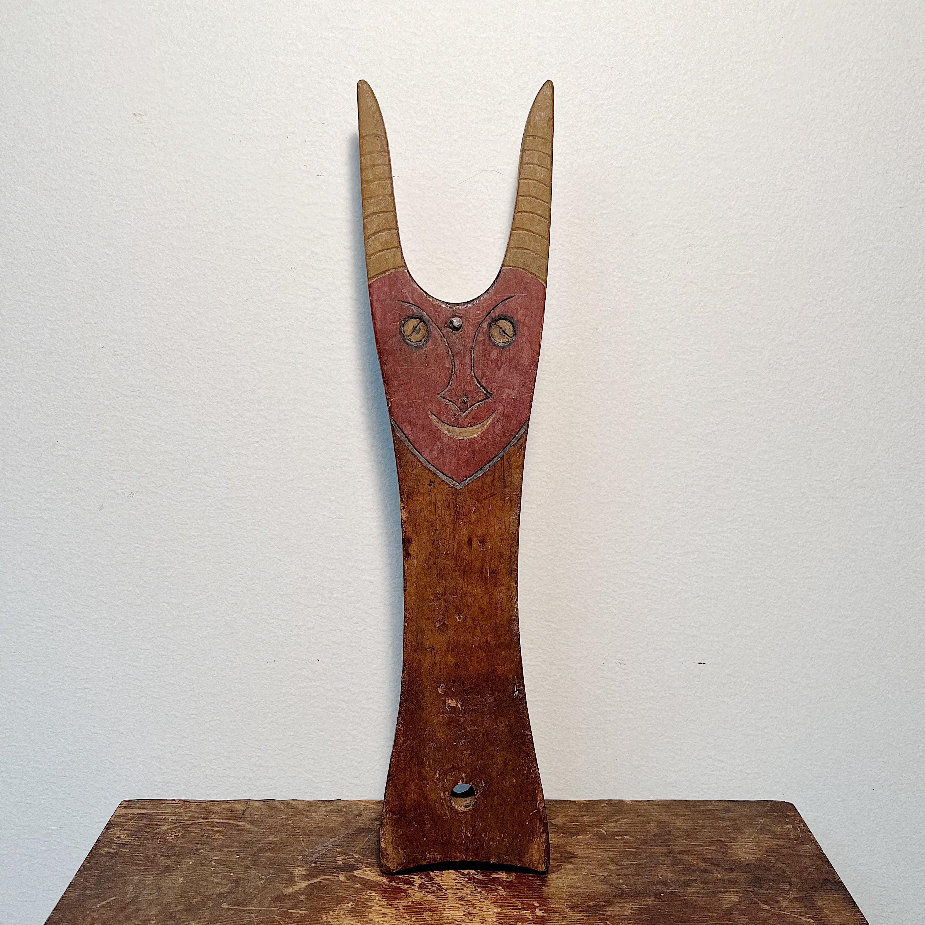 Antique Boot Jack of the Devil | Early 1900s Folk Art