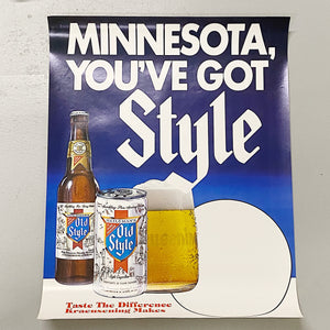 Rare Rare Old Style Poster from 1970s Minnesota -  1979 NOS - Vintage Man Cave Decor - Vintage Beer Posters - Heileman Brewing Company -