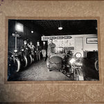 Rare Antique Harley Davidson Dealer Photograph from 1920s Minneapolis - Rare Interior Motorcycle Shop Photography - 80 Miles Per Gallon Advert