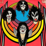 1970s Kiss Black Light Poster - Early Velvet Flocked Music Posters - Vintage Rock and Roll Wall Art - 1976 Aucoin - Gene Simmons