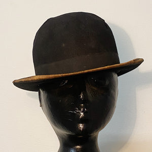 Antique Bellemont Bowler Hat - Early 1900s Gangster Hats - Rare Old World Black Headwear - Peaky Blinders - Tom Hardy - Cool Patina