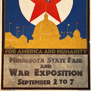 1920s War Exposition Lithograph Poster | Minnesota State Fair