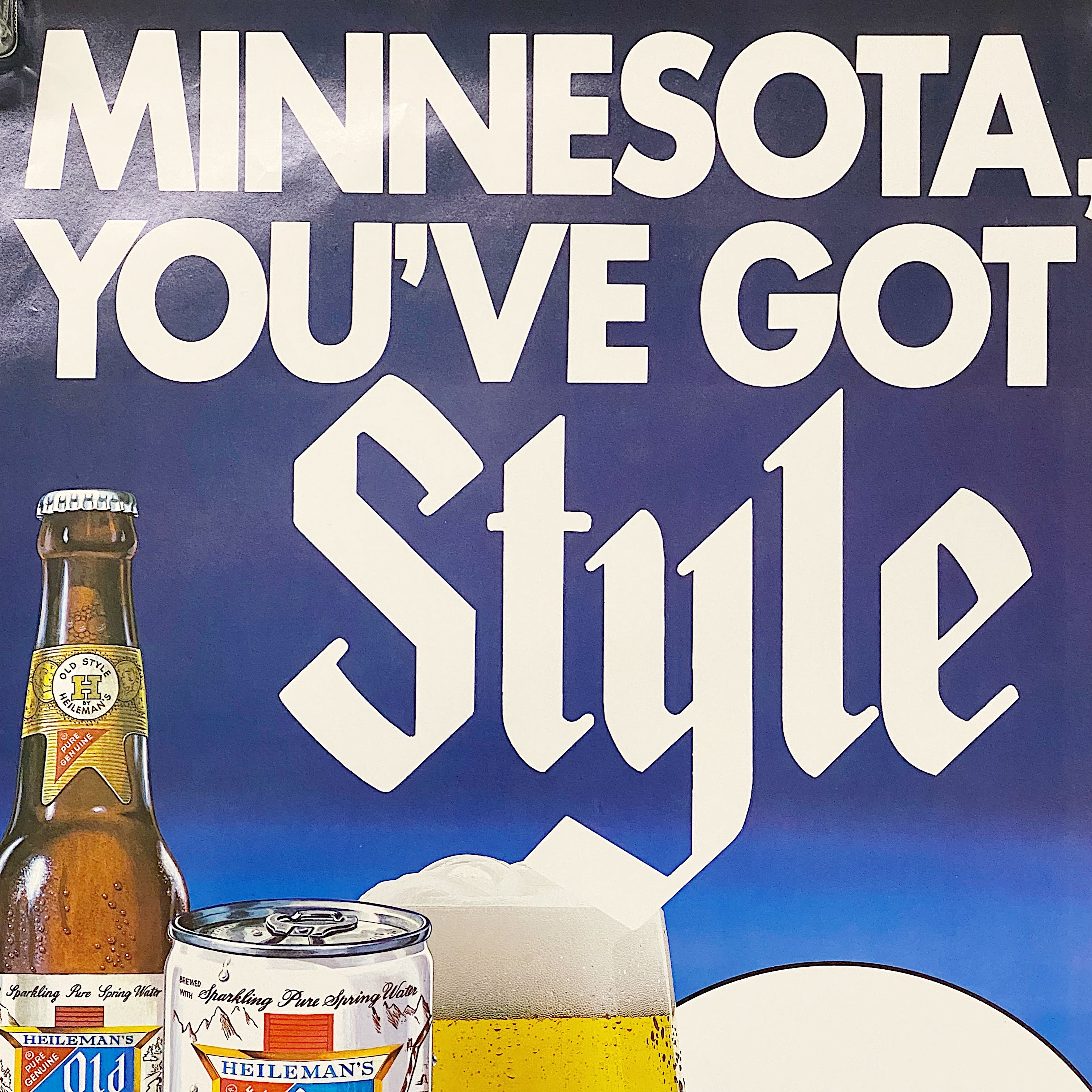 Rare Old Style Poster from 1970s Minnesota -  1979 NOS - Vintage Man Cave Decor - Vintage Beer Posters - Heileman Brewing Company -