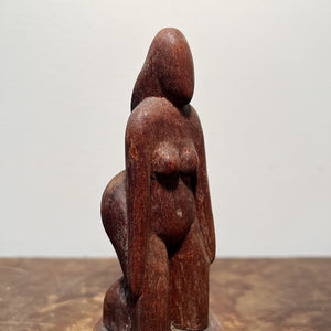 Nicholas Mocharnuk Wood Sculpture of Voluptuous Woman | 1940s