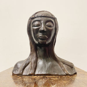Vintage Folk Art Sculpture of Person at Peace