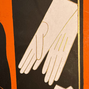 1930s Illustration Art Store Display for Gloves