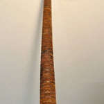 Antique Stacked Leather Cane with Nickel Plated Etching