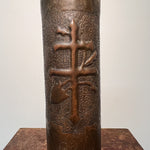 WW1 Trench Art of Caduceus Symbol and Cross of Lorraine - Early 1900s Militaria Folk Art - French Freedom Symbols - 15" x 4" - Medical Art Rare