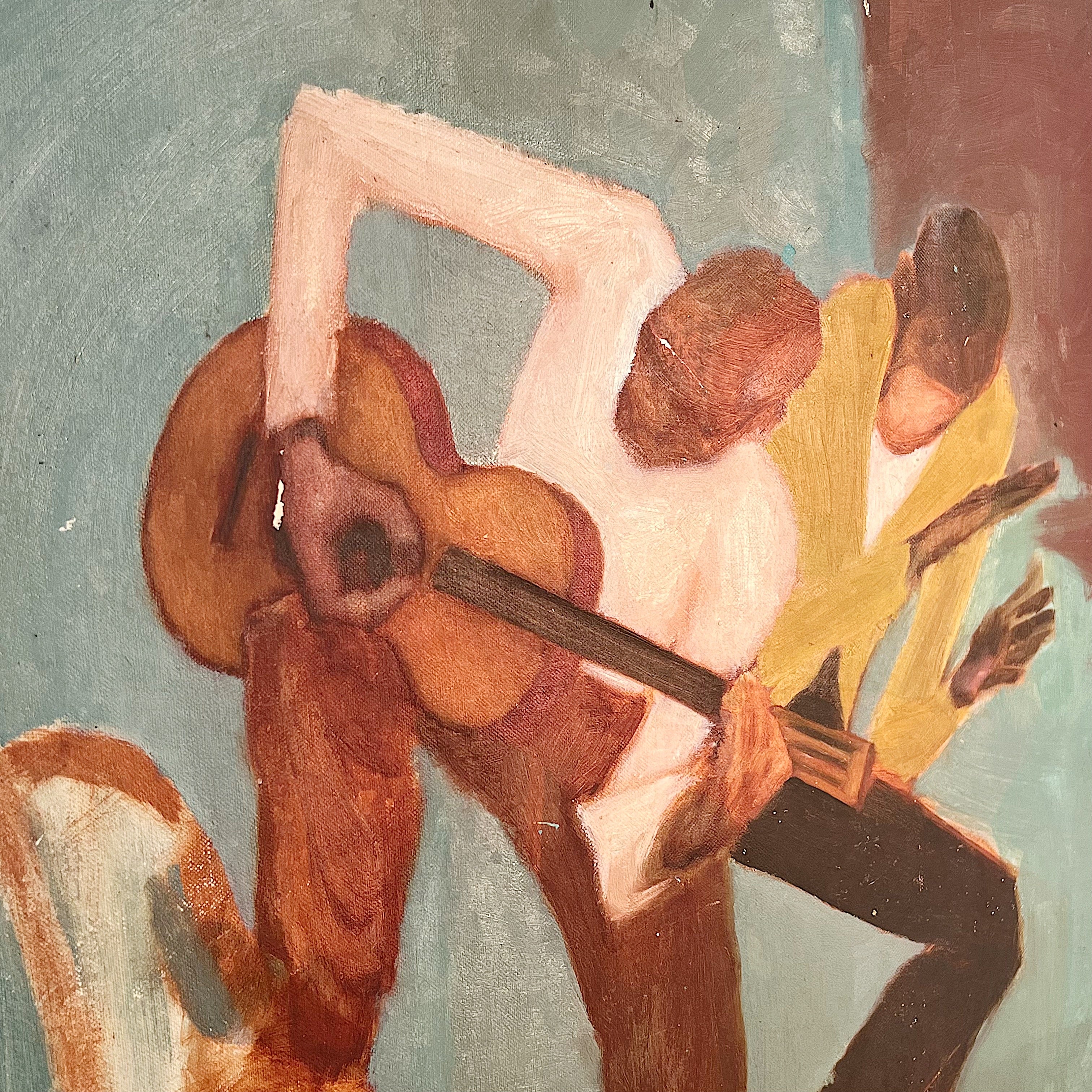 1930s Harlem Renaissance Painting of Musician and Dancer | WPA Era