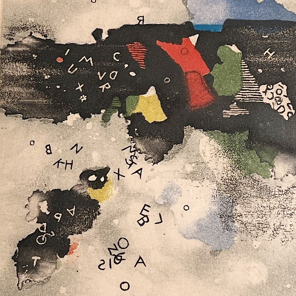 Mordecai Ardon Color Etching of Falling Letters - Listed Israeli Artist - 1 of 75 -  Mysticism Print - Judaica Artwork - Limited Rare