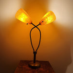 Vintage Mid Century Modern Double Cone Table Lamp | Atomic Age Rare