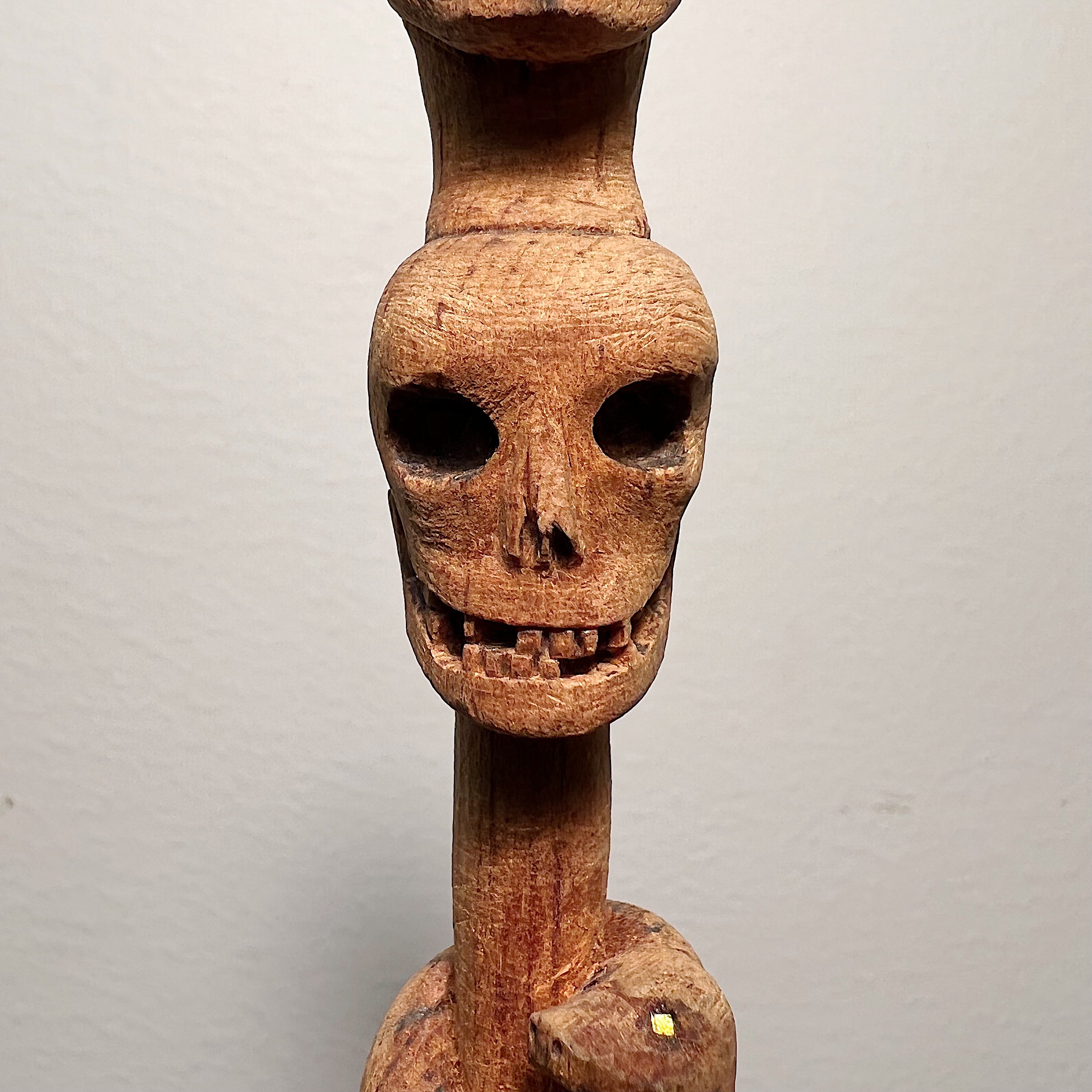 1940s Folk Art Wood Carving of Evil Totem | Macabre Antique