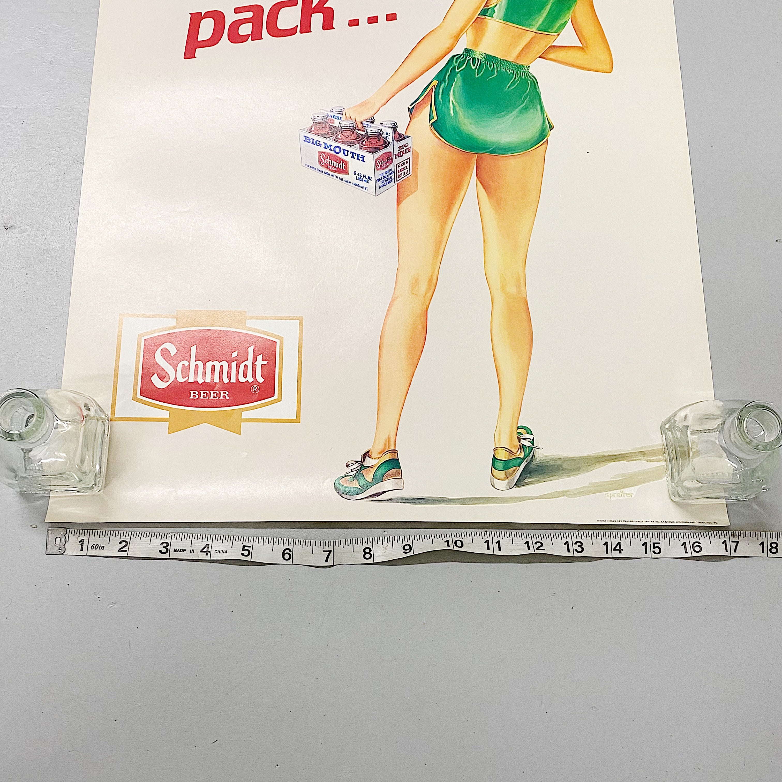 Vintage Schmidt Beer Poster from 1980s | Pinup Style