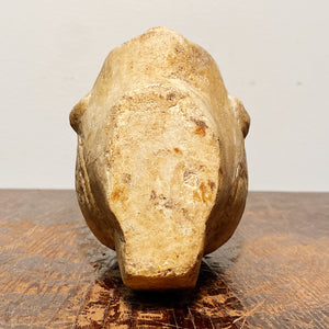 Folk Art Stone Head Sculpture with Unusual Shape