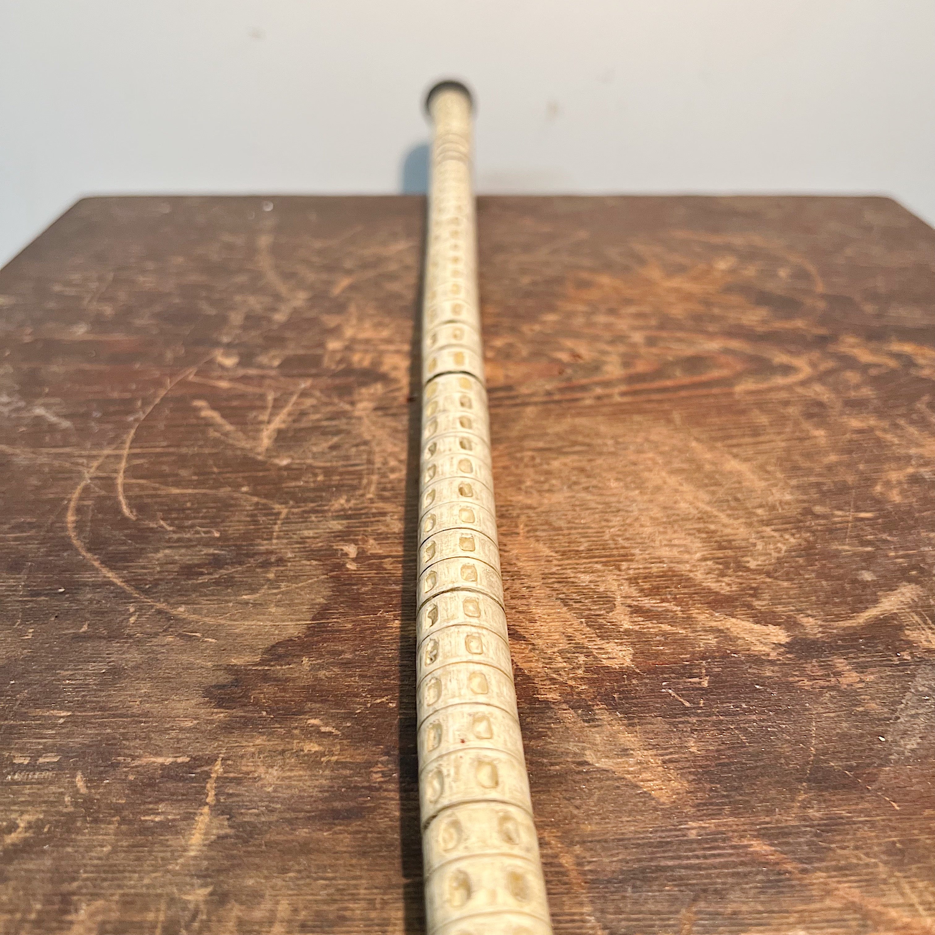 Reserved for B - Antique Large Shark Spine Cane with Horn Handle