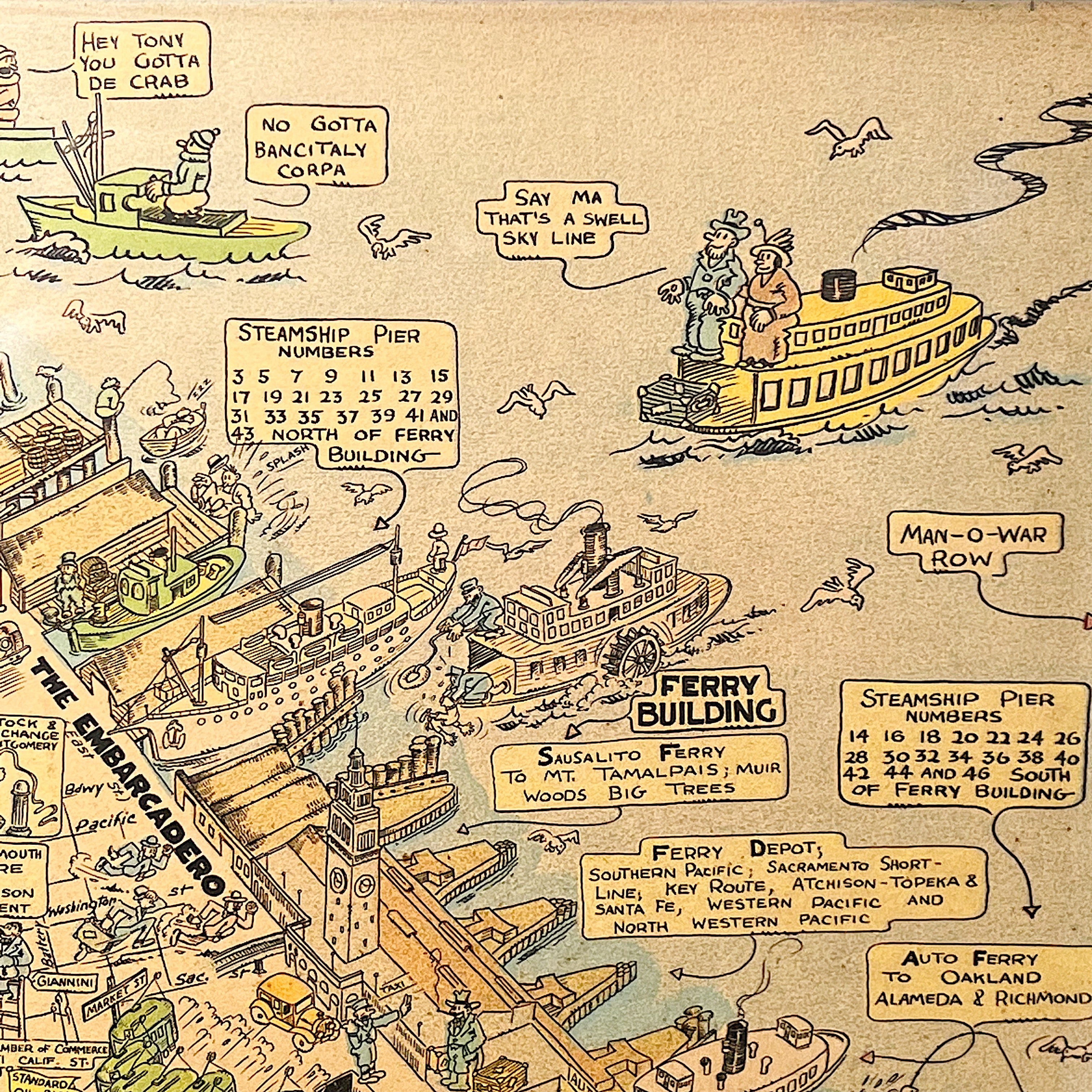 Harrison Godwin Comic Map of San Francisco from 1927 | Crumb