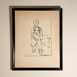 Rare 1950s Exhibition Artwork of Boy in Overalls by Etta Wolpert with Provenance - 1954 Drawing - Minneapolis Institute of Art - Titled "Pete"
