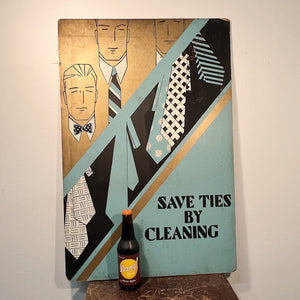 1930s Illustration Art Store Display for Neck Ties