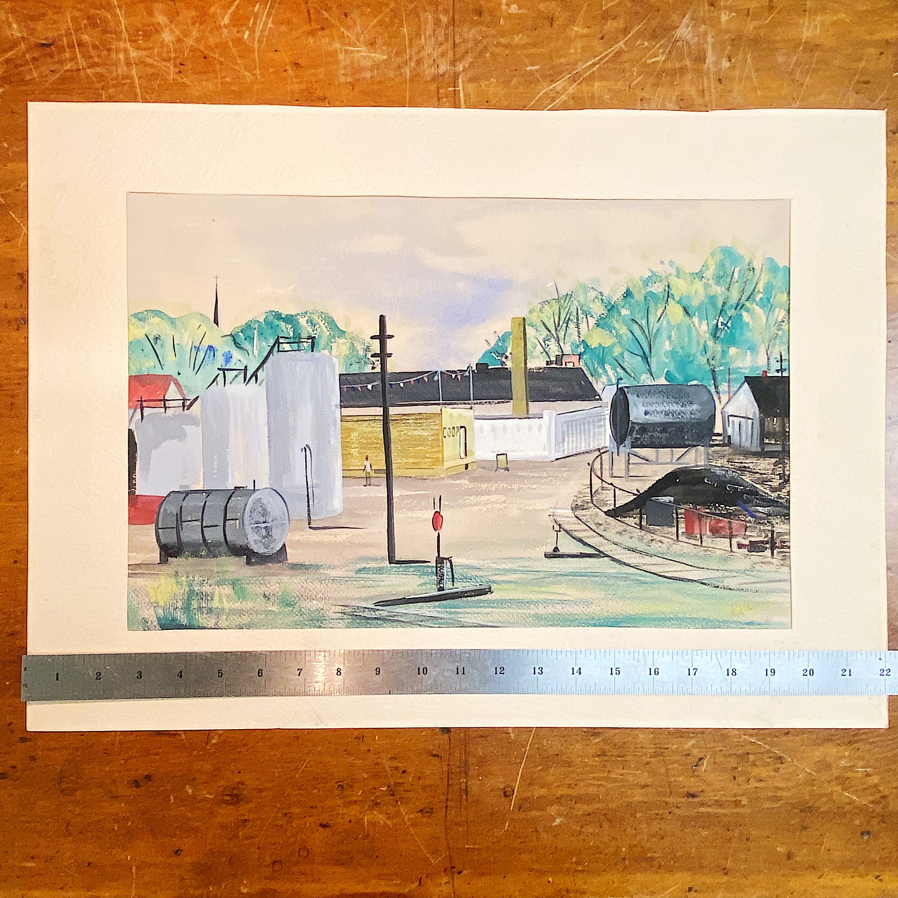 WPA Painting of Railroad Depot Industrial Area | Pat Curran
