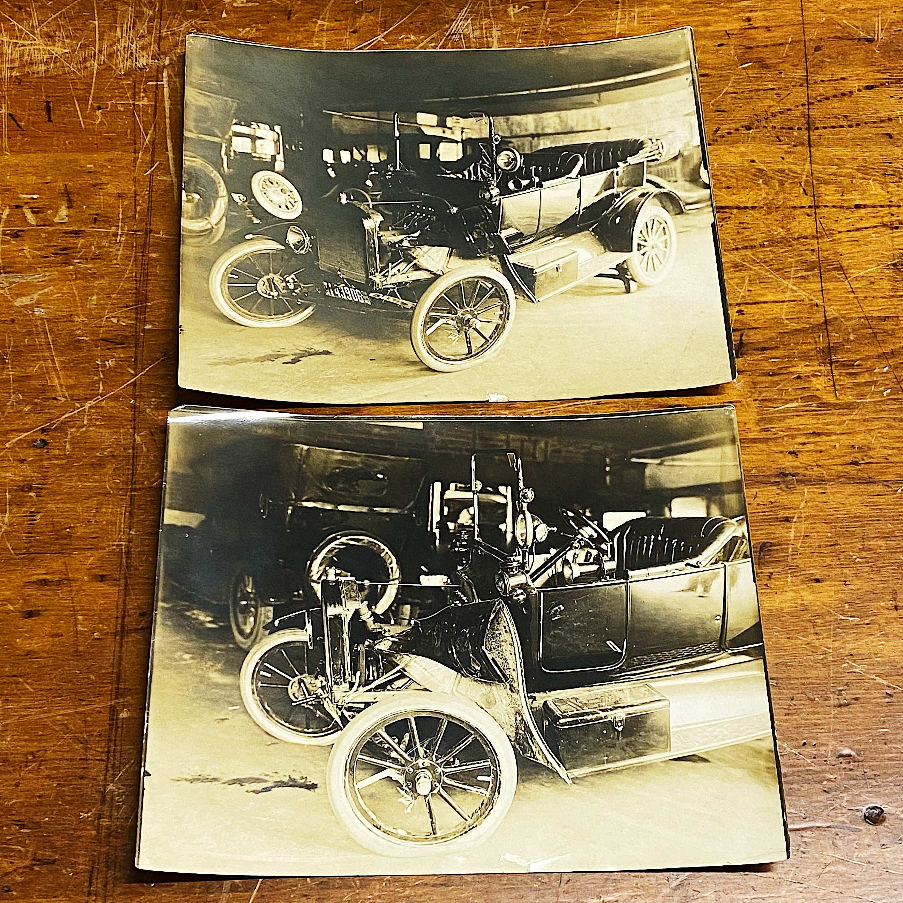 Rare Antique Crash Photographs of Model T - 1918 - Set of Two Silver Gelatin Prints - 10" x 8" - Unusual Photography - Rare