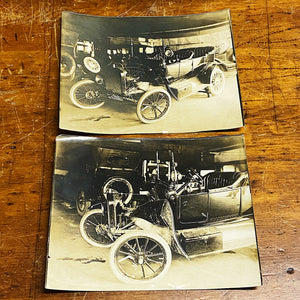 Rare Antique Crash Photographs of Model T - 1918 - Set of Two Silver Gelatin Prints - 10" x 8" - Unusual Photography - Rare
