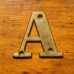 Antique Brass Letter "A" with Unusual Font - Early 1900s - Antique Trade Sign Element - Rare Emblem Badge - Wall Mount Letters - 3" x 3"