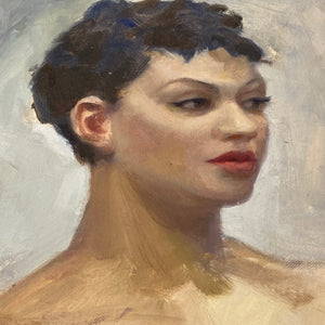 Vintage Nude Painting of African American Woman by Ozni Brown
