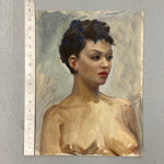 Vintage Nude Painting of African American Woman by Ozni Brown |1960s