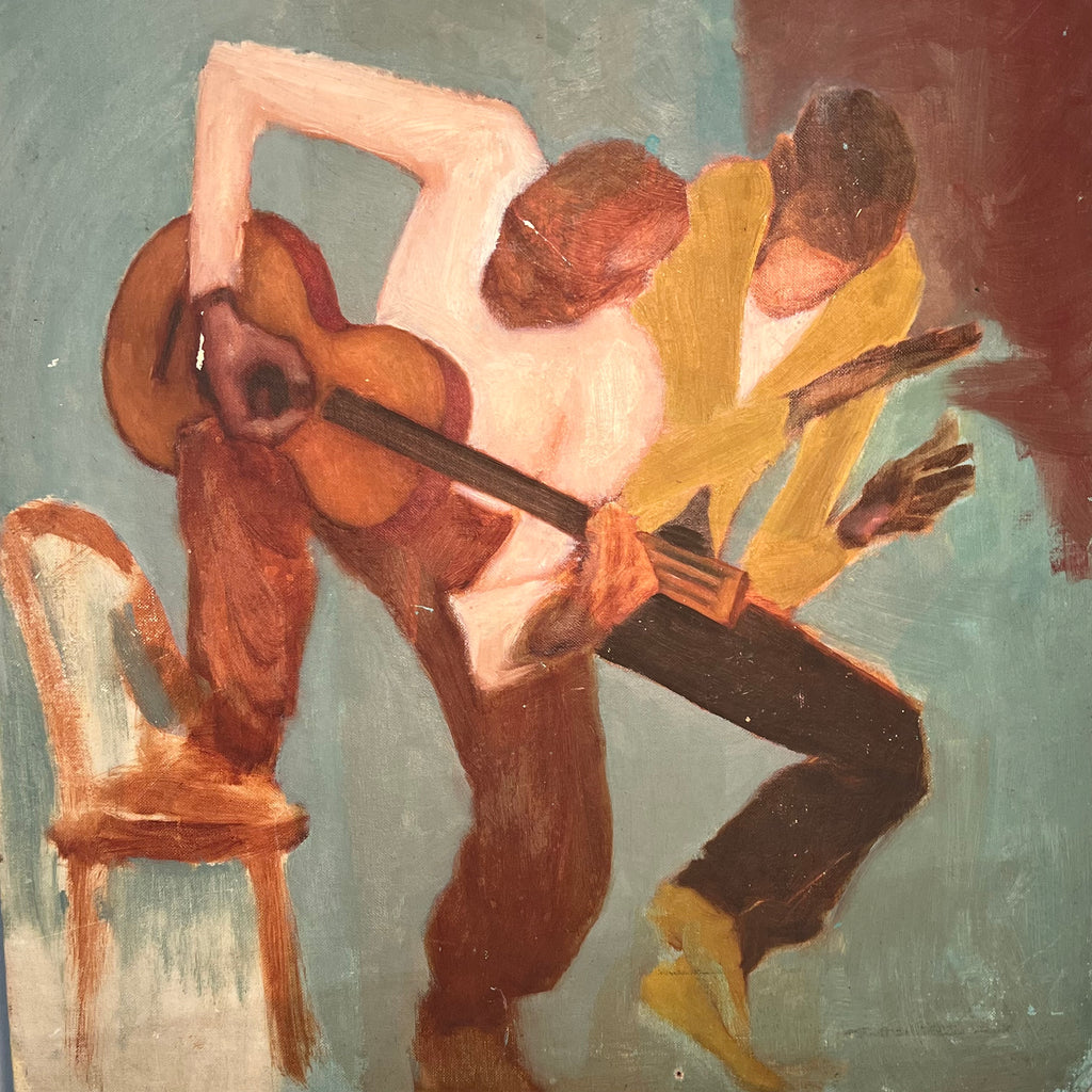 1930s Harlem Renaissance Painting of Musician and Dancer | WPA Era