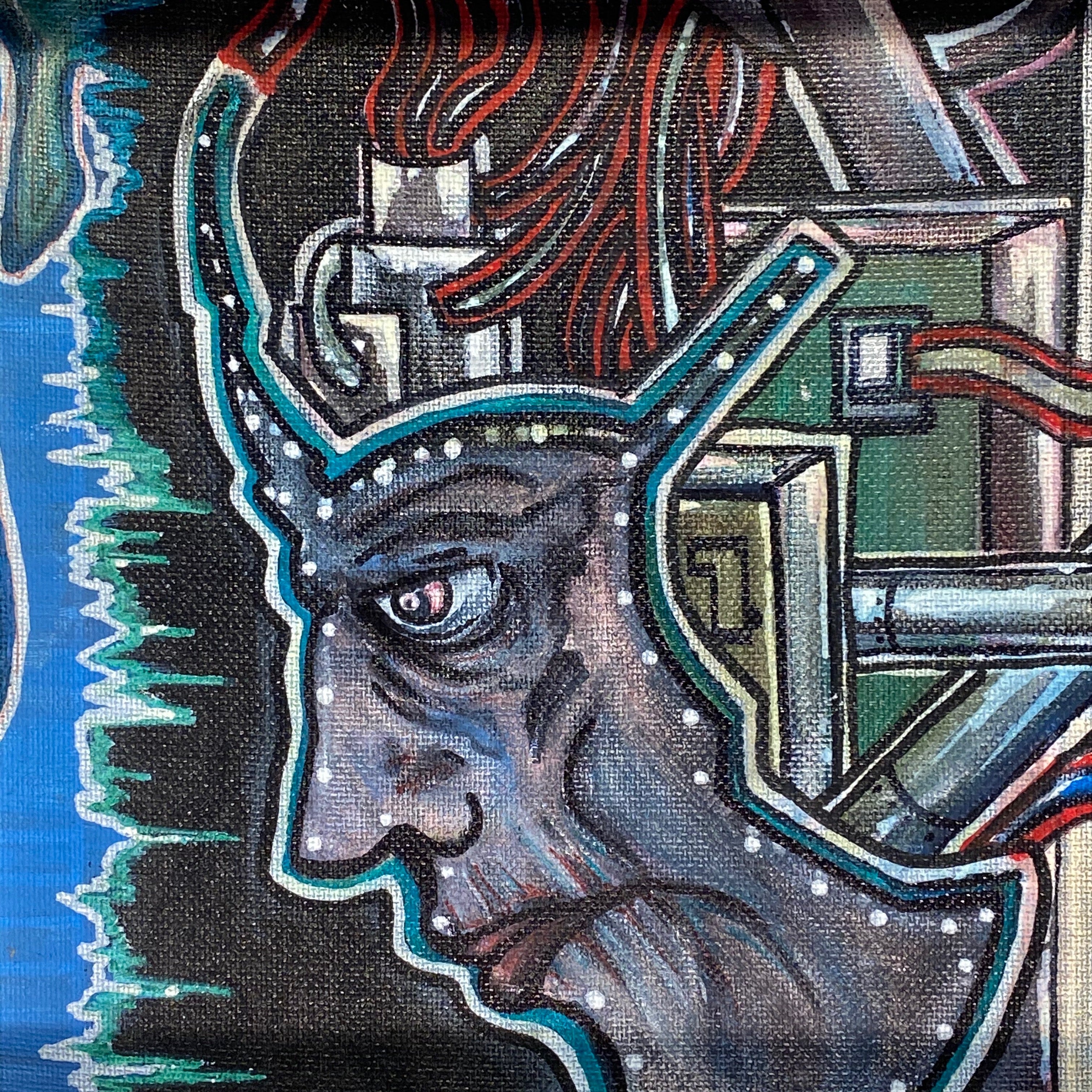 Street Art Painting on Canvas Board  1990s Minneapolis – Mad Van Antiques