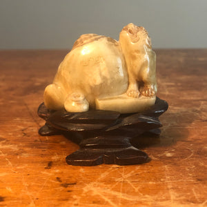 Chinese Jade Sculpture of Foo Dog and Sleeping Man