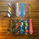 Handmade Neckties Antique Vintage 1920s - Set of 12 - Art Deco Crazy Ties - Brocade - Vintage Men's Attire - Prop House - Swing Era