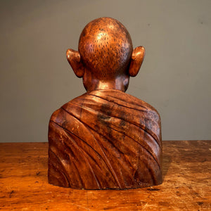 Chinese Wood Bust of Old Man | Turn of the Century