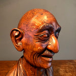 Chinese Wood Bust of Old Man | Turn of the Century