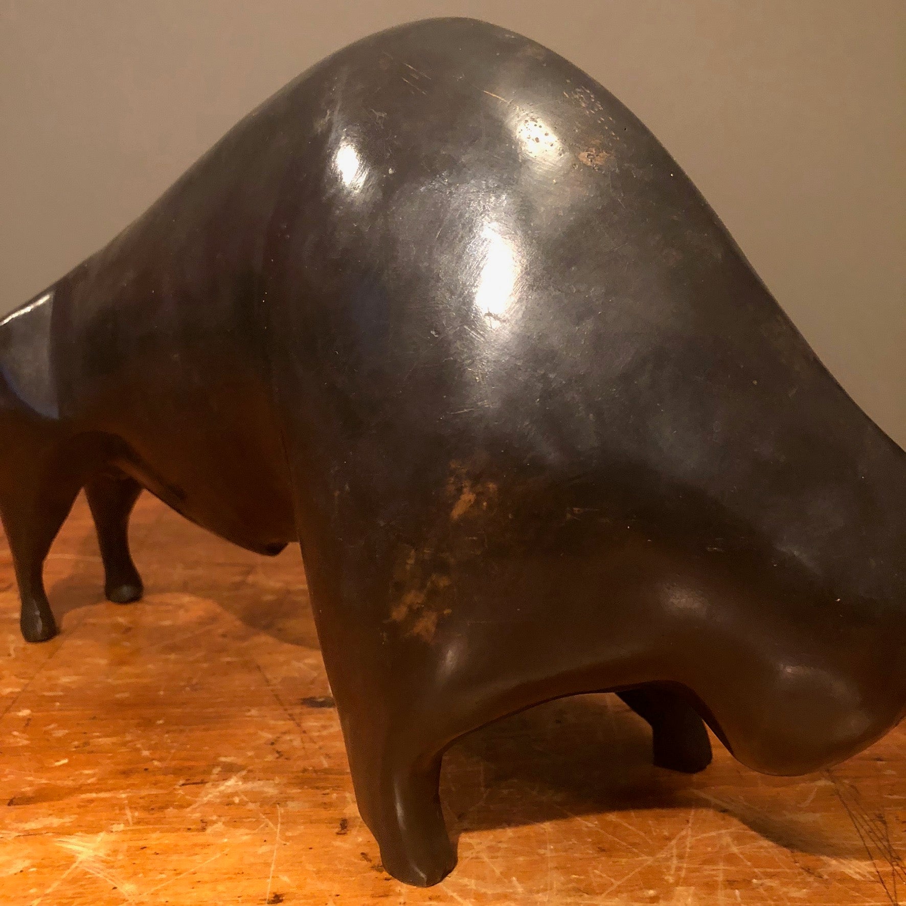 Modernist Bronze Bull Sculpture | 1950s