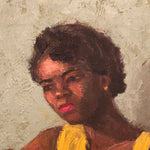 WPA Era Painting of African American Woman - Rare Portrait Oil on Canvas Paintings - Signed Mae Berlind - New York Artist 
