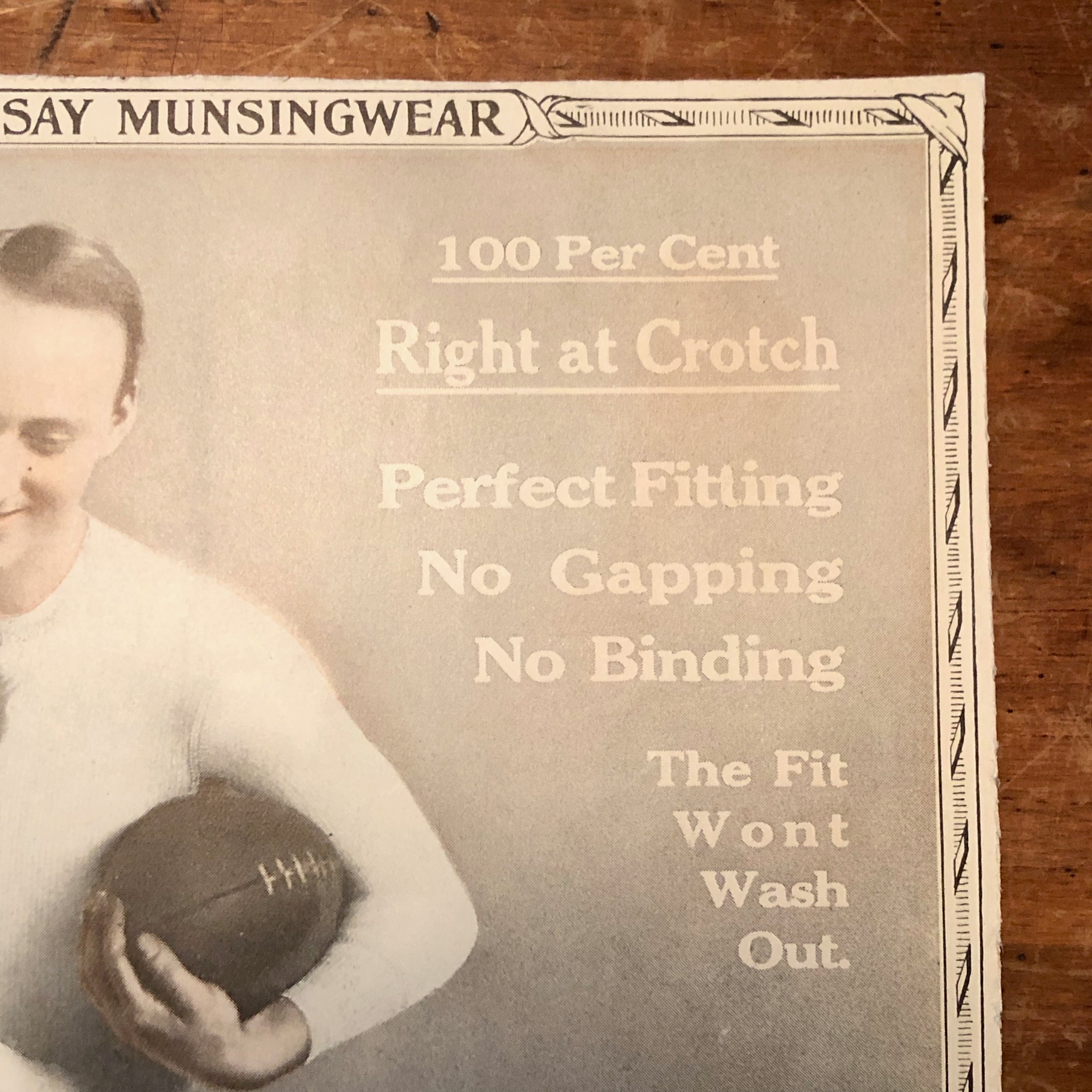 Munsingwear Advertising Sign on Cardboard | 1920s
