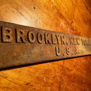 Antique Brooklyn New York Cast Iron Plate | 24" x 4" Brooklyn Bridge - Rare Plates - New York History